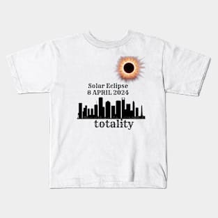 Art Solar Eclipse 2024 Totality 8 April  T-Shirt Kids T-Shirt